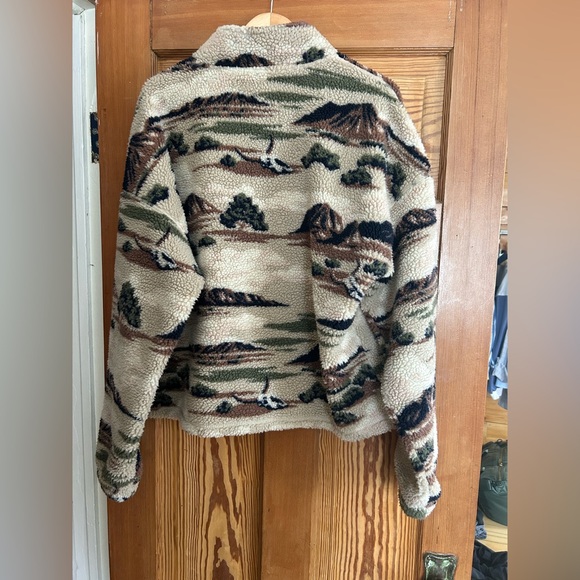 BDG Urban Outfitters Scotty Printed Fleece Mock Neck Half-Zip - Picture 14 of 15